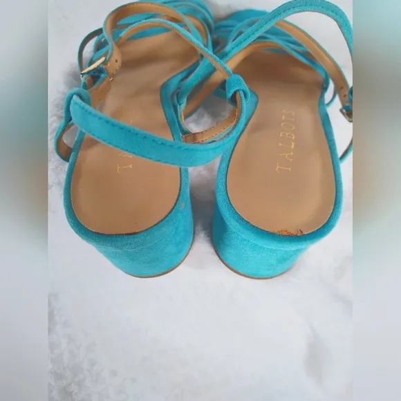 Talbots Blue Strappy Sandals with Low Block Heel