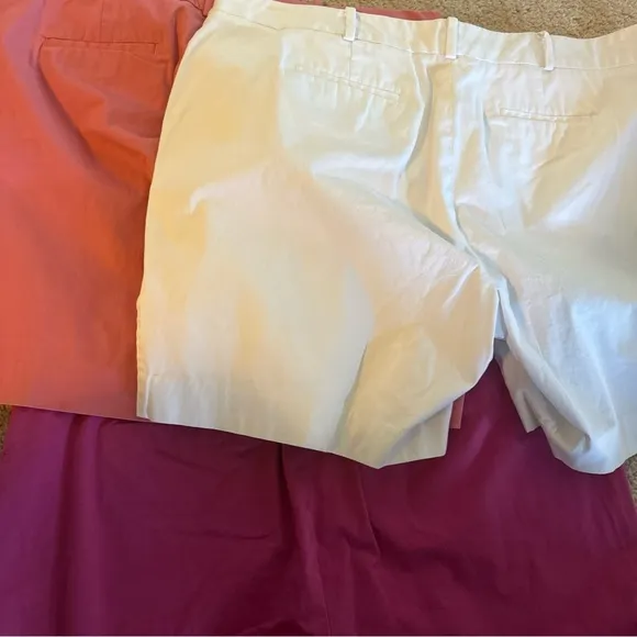 Talbots Plus Size Set of Three Women's Shorts - Pink, White, Coral