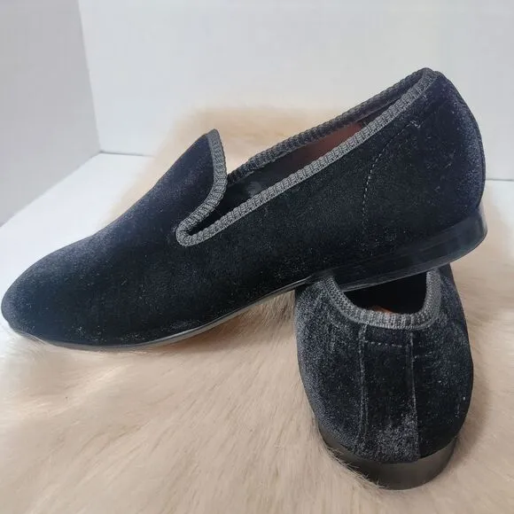 Tallia Tedaldo Men Slip On Smoking Loafers  Bordeaux Black  Velvet Size 10.5
