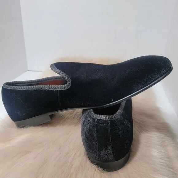 Tallia Tedaldo Men Slip On Smoking Loafers  Bordeaux Black  Velvet Size 10.5