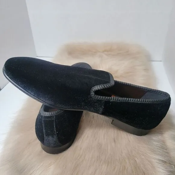 Tallia Tedaldo Men Slip On Smoking Loafers  Bordeaux Black  Velvet Size 10.5