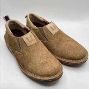 Tan Suede Slip-On Loafers with Stitching Detail uwezo brand handmade