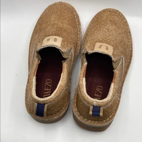 Tan Suede Slip-On Loafers with Stitching Detail uwezo brand handmade