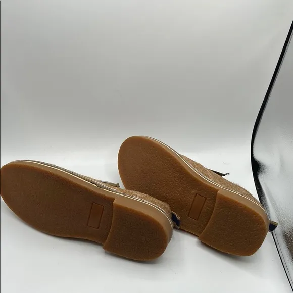 Tan Suede Slip-On Loafers with Stitching Detail uwezo brand handmade