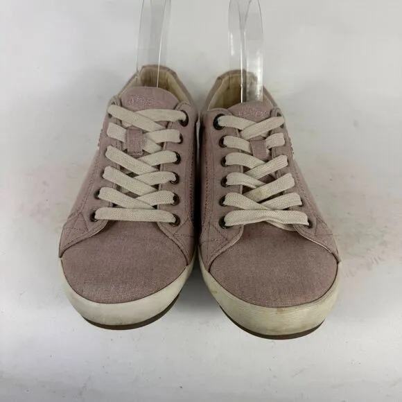 Taos Star Sneakers Women's 8 Pink Canvas Lace-Up Casual Shoes Comfort STA-12844