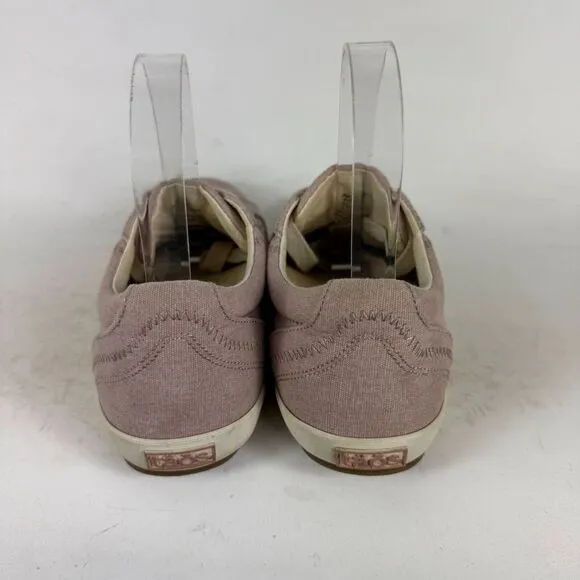Taos Star Sneakers Women's 8 Pink Canvas Lace-Up Casual Shoes Comfort STA-12844
