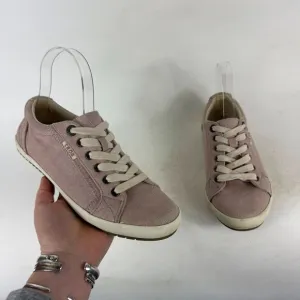 Taos Star Sneakers Women's 8 Pink Canvas Lace-Up Casual Shoes Comfort STA-12844