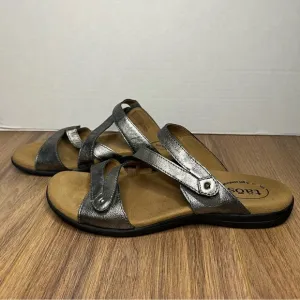 Taos Women’s Leather Strappy Sandals Metallic Black Size 10 Comfortable