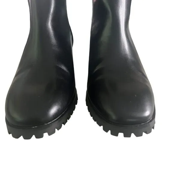 Taryn Rose Women’s size 7.5 Emmy Faux Leather Ankle Zip Boots Block Heel Black