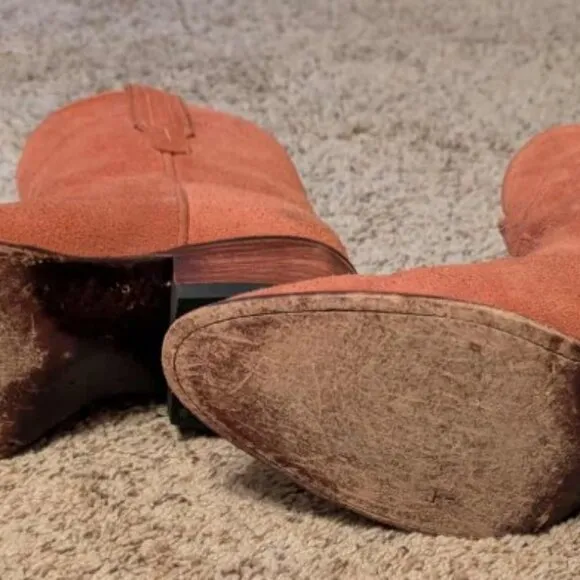 Tecovas The Lucy Cowgirl Suede Boots Women 8.5 B in Desert Rose