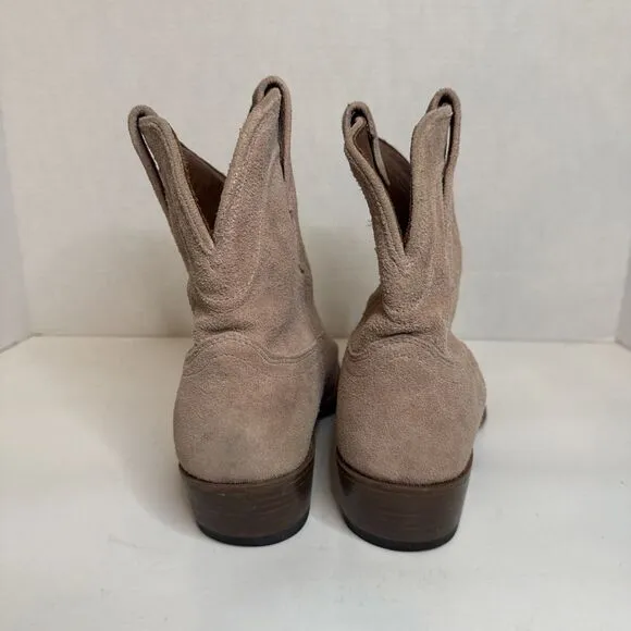 Tecovas Womens 8 1/2 B The LUCY Cowgirl Booties Desert Rose Suede Slip On Boots