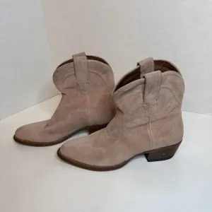 Tecovas Womens 8 1/2 B The LUCY Cowgirl Booties Desert Rose Suede Slip On Boots