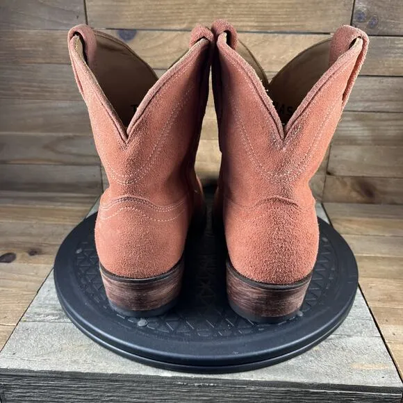 Tecovas Womens Size 7B The LUCY Cowgirl Booties Desert Rose Suede Slip On Boots