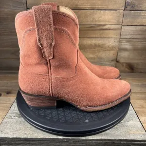 Tecovas Womens Size 7B The LUCY Cowgirl Booties Desert Rose Suede Slip On Boots