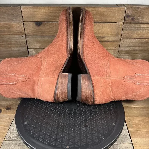 Tecovas Womens Size 7B The LUCY Cowgirl Booties Desert Rose Suede Slip On Boots
