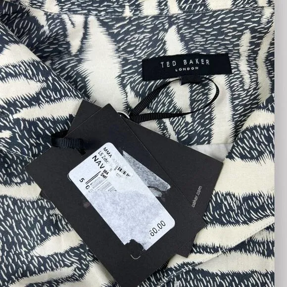 Ted Baker Annex Long Sleeve Zebra Print Shirt 3XL