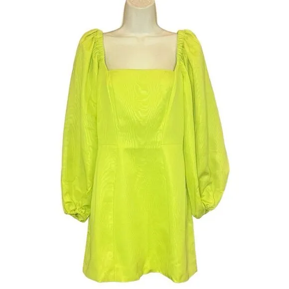 Ted Baker Disina Mini Jacquard Exaggerated Sleeve Dress in Yellow Lyst NWT Size