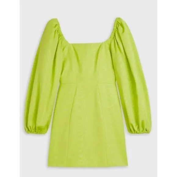 Ted Baker Disina Mini Jacquard Exaggerated Sleeve Dress in Yellow Lyst NWT Size
