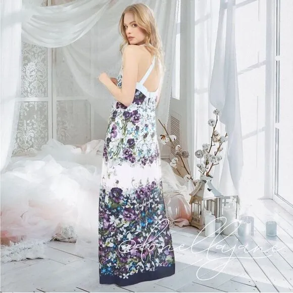 Ted Baker Entangled Enchantment Ziloh Bow Detail Maxi Dress Ted Sz 0 US 2/4 NWOT