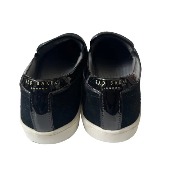 Ted Baker London Chaise Black Suede Slip On Loafers