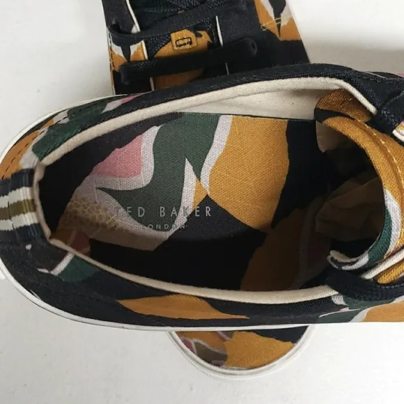 Ted Baker London Ephron Sneakers Canvas Skate Brown Black White Size 14