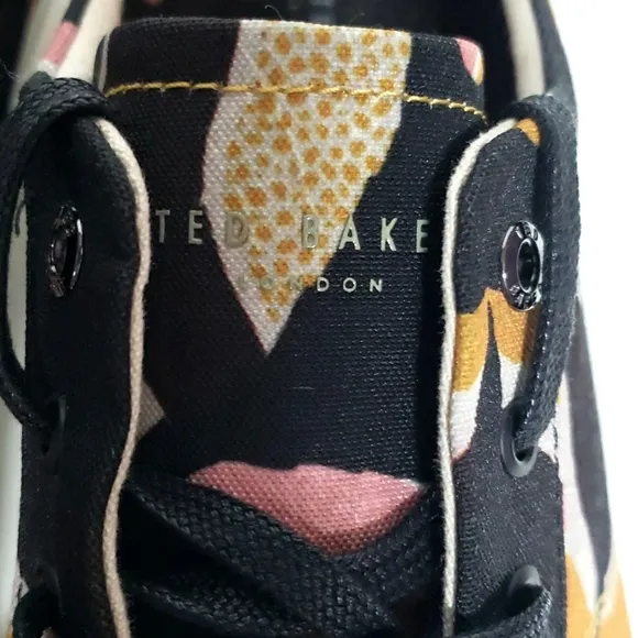Ted Baker London Ephron Sneakers Canvas Skate Brown Black White Size 14