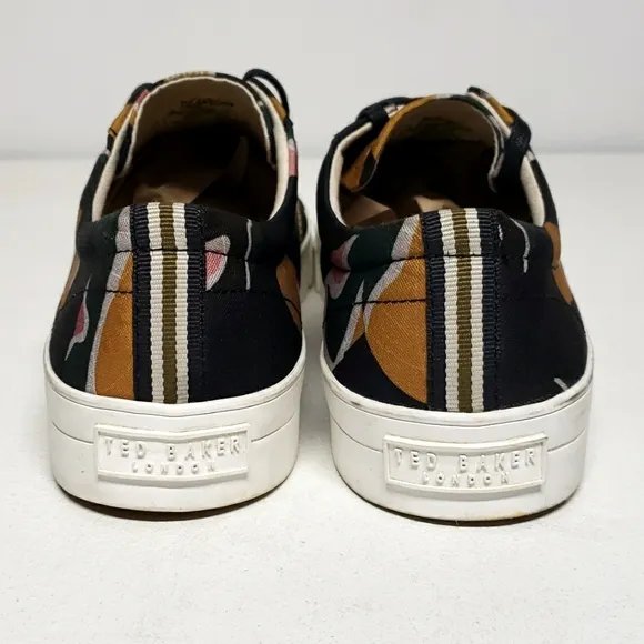 Ted Baker London Ephron Sneakers Canvas Skate Brown Black White Size 14