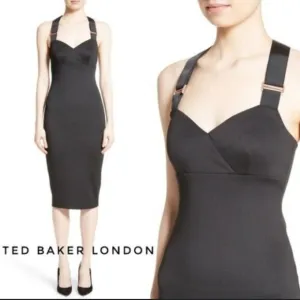 TED BAKER STRETCH BLACK pencil skirt COCKTAIL PENCIL Dress Size 1 2 4 6 8