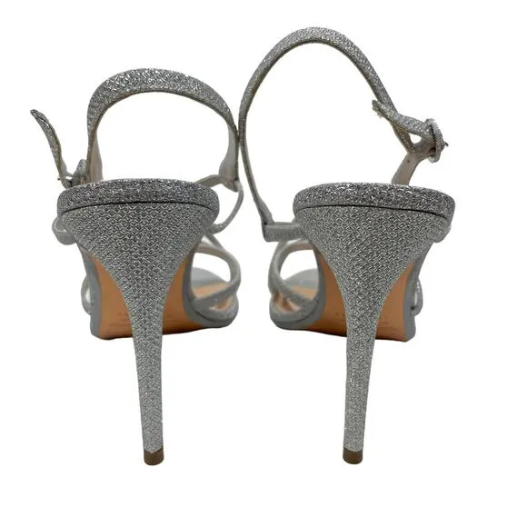 Ted Baker Theanna Lurex Strappy Heel Sandals Silver Size 40.5