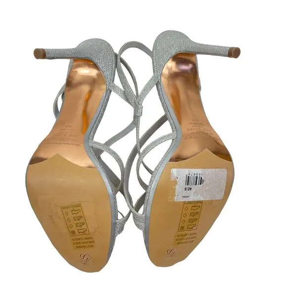 Ted Baker Theanna Lurex Strappy Heel Sandals Silver Size 40.5