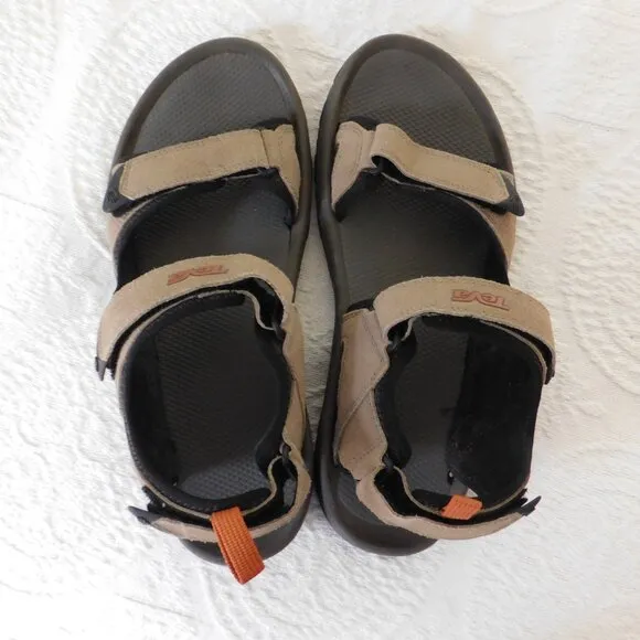 Teva Mens Katavi Outdoor Comfort Hiking Sandals Shoes sz 10 Suede Tan Brown