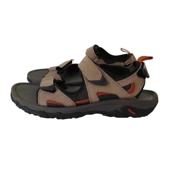 Teva Mens Katavi Outdoor Comfort Hiking Sandals Shoes sz 10 Suede Tan Brown