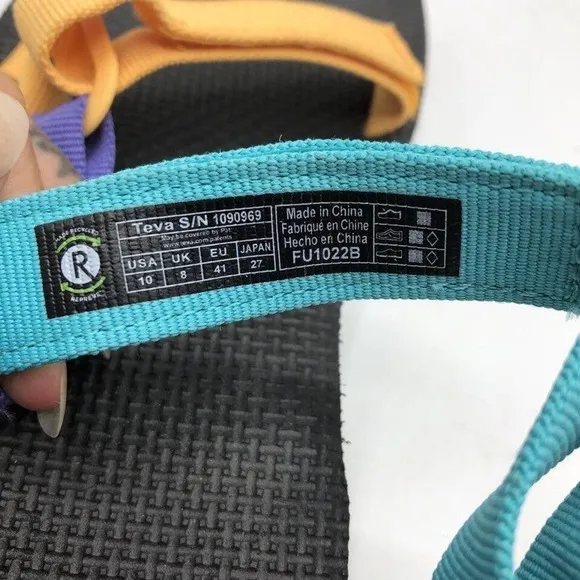 Teva Womens Bright Retro Multi Universal Midform Strappy Sandals 10