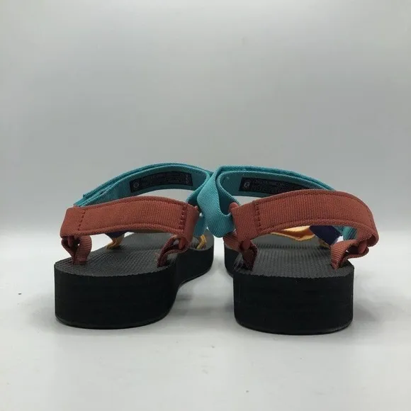 Teva Womens Bright Retro Multi Universal Midform Strappy Sandals 10