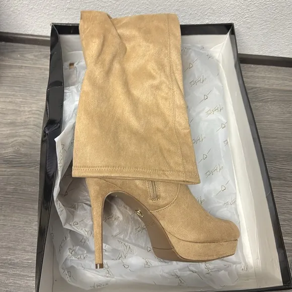 Thalia Sodi Women Medium Clarissa Over The Knee Boots, Taupe