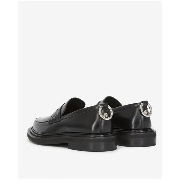The Kooples Ring-Embellished Leather Loafers