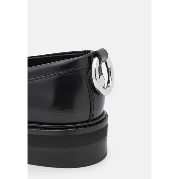 The Kooples Ring-Embellished Leather Loafers