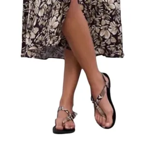 The Kooples Snakeskin Black and Beige Strappy Sandals Size 7 or 38