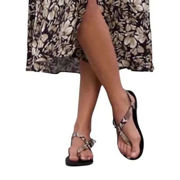 The Kooples Snakeskin Black and Beige Strappy Sandals Size 7 or 38