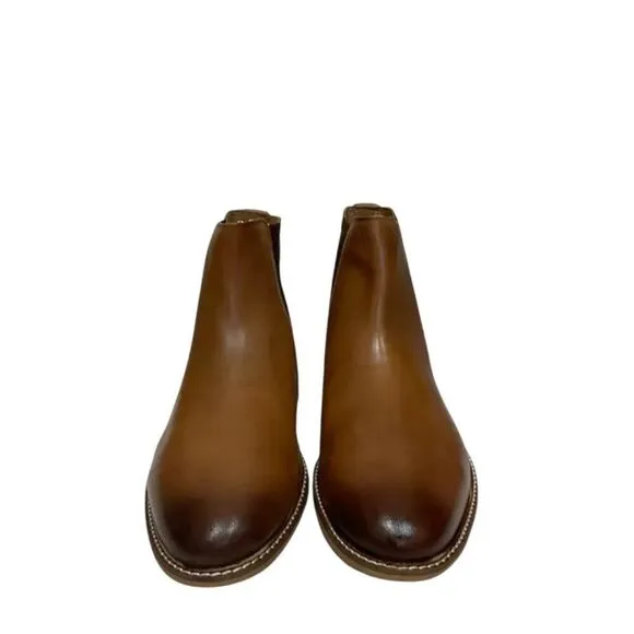 Thomas &amp; Vine Men's Corbin Wide Chelsea Leather Boots Cognac Size 13M