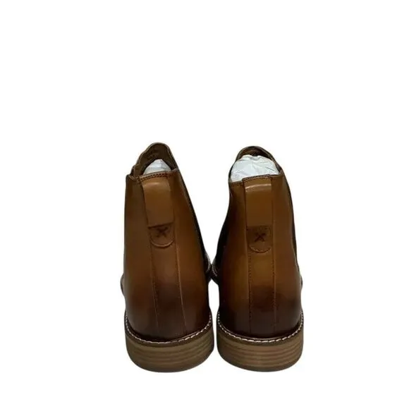 Thomas &amp; Vine Men's Corbin Wide Chelsea Leather Boots Cognac Size 13M