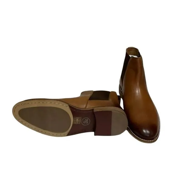 Thomas &amp; Vine Men's Corbin Wide Chelsea Leather Boots Cognac Size 13M