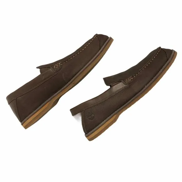 Timberland Brown Leather Ortholite Slip On Loafers