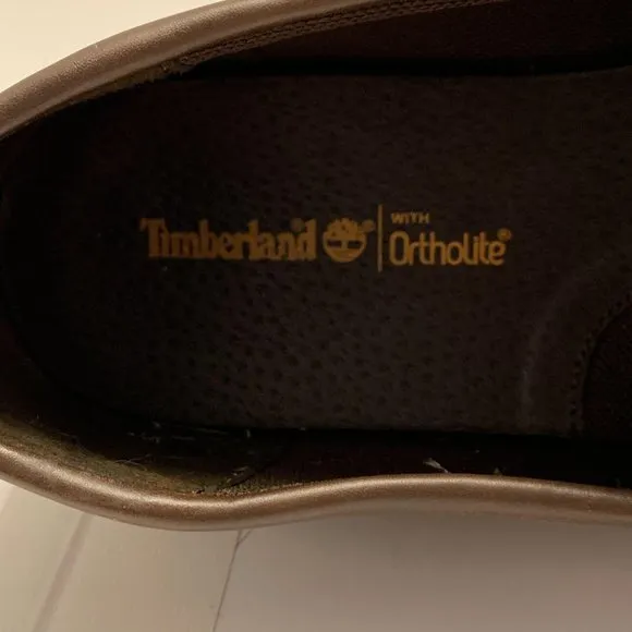 Timberland Brown Leather Ortholite Slip On Loafers
