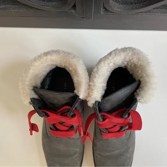 Timberland Jayne Shearling-Collar Waterproof Boots Leather 10
