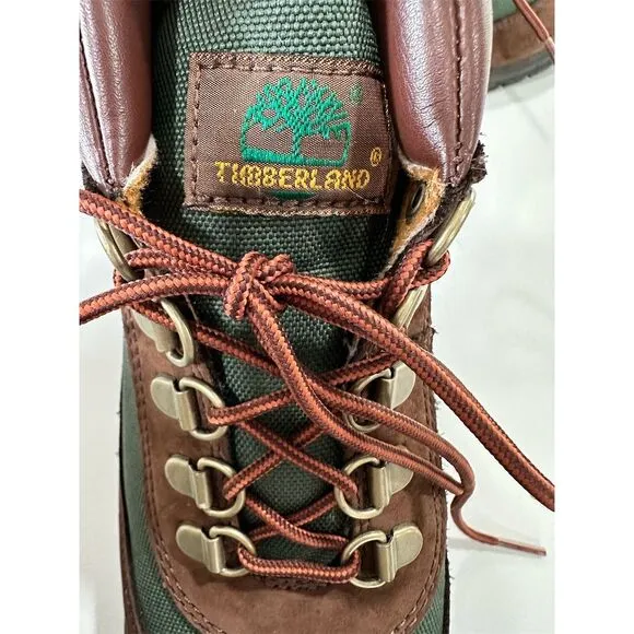 Timberland Kids Field Boots Brown Leather Lace Up Size 4.5 Brown Leather