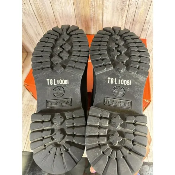 Timberland Navy Suede Wool Boots Round Toe Rubber Sole Toggle Closure Size 11M