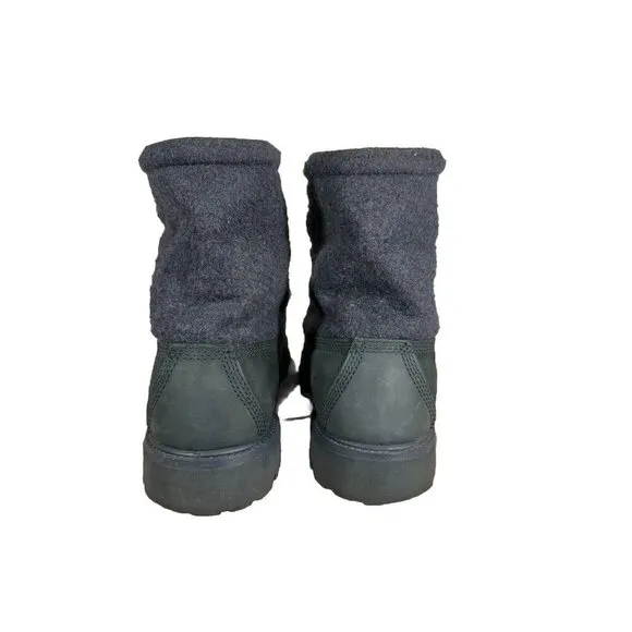 Timberland Navy Suede Wool Boots Round Toe Rubber Sole Toggle Closure Size 11M