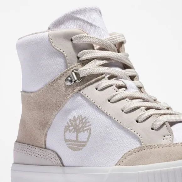 Timberland Skyla Bay White High Top Sneakers Boots Bootie Shoes Flats 9.5 10 NEW