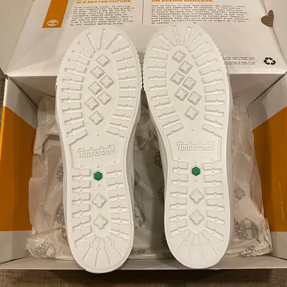 Timberland Skyla Bay White High Top Sneakers Boots Bootie Shoes Flats 9.5 10 NEW